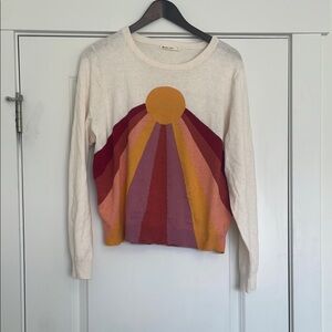 Marine Layer Large Colorful Sunburst Sweater - Cream